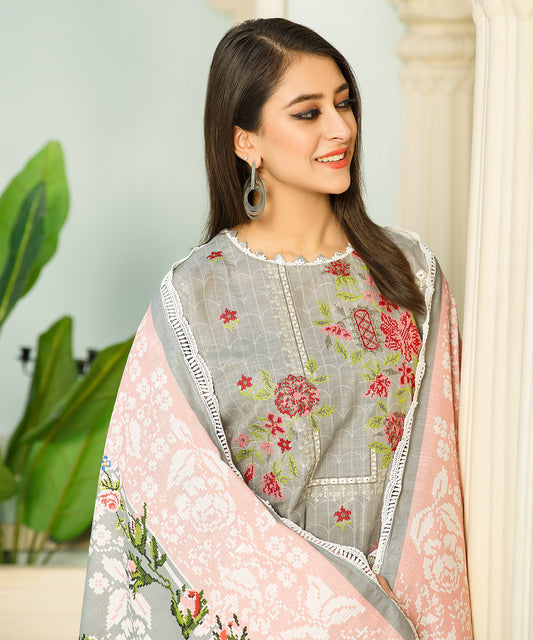 3 Piece Digital Khaddar Embroidered -138