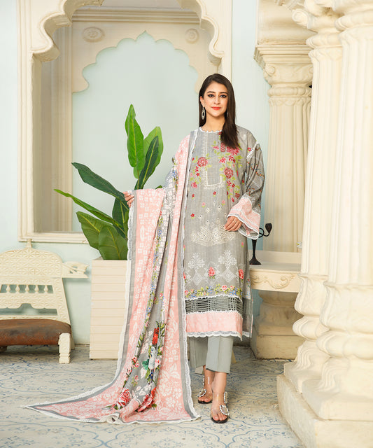 3 Piece Digital Khaddar Embroidered -138