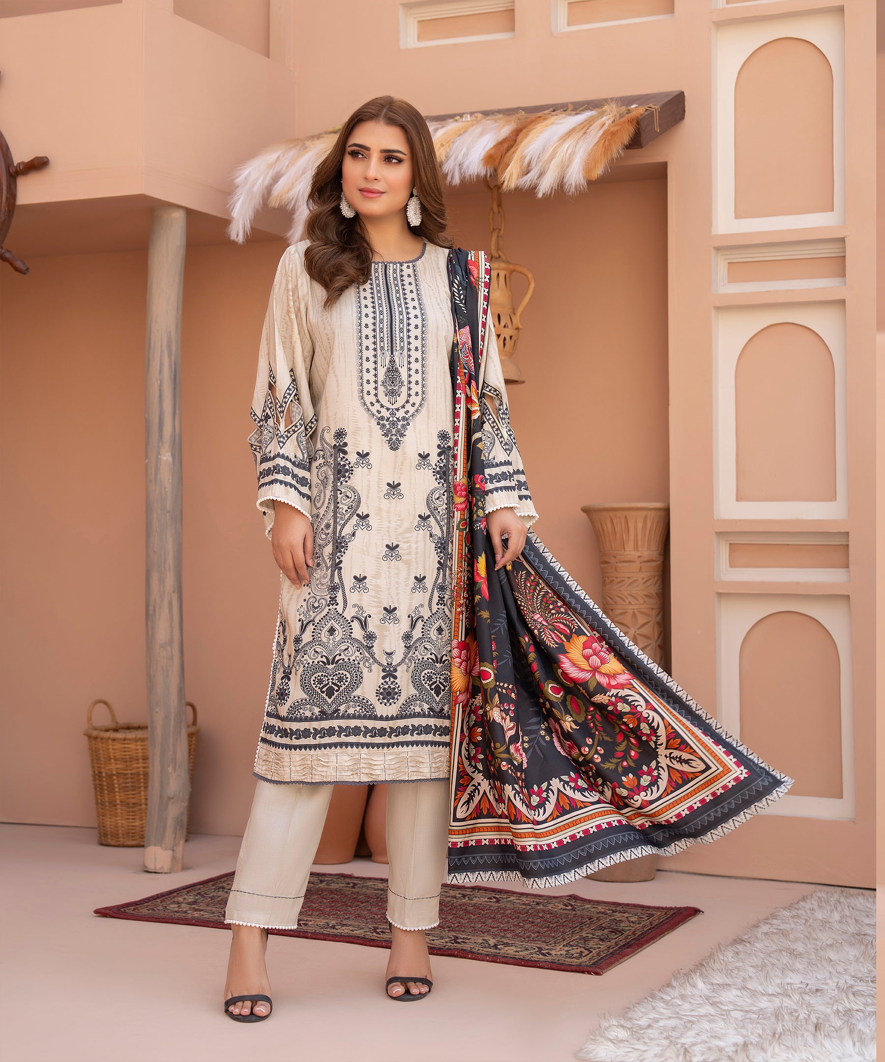3PC Anarkali Digital Linen 134