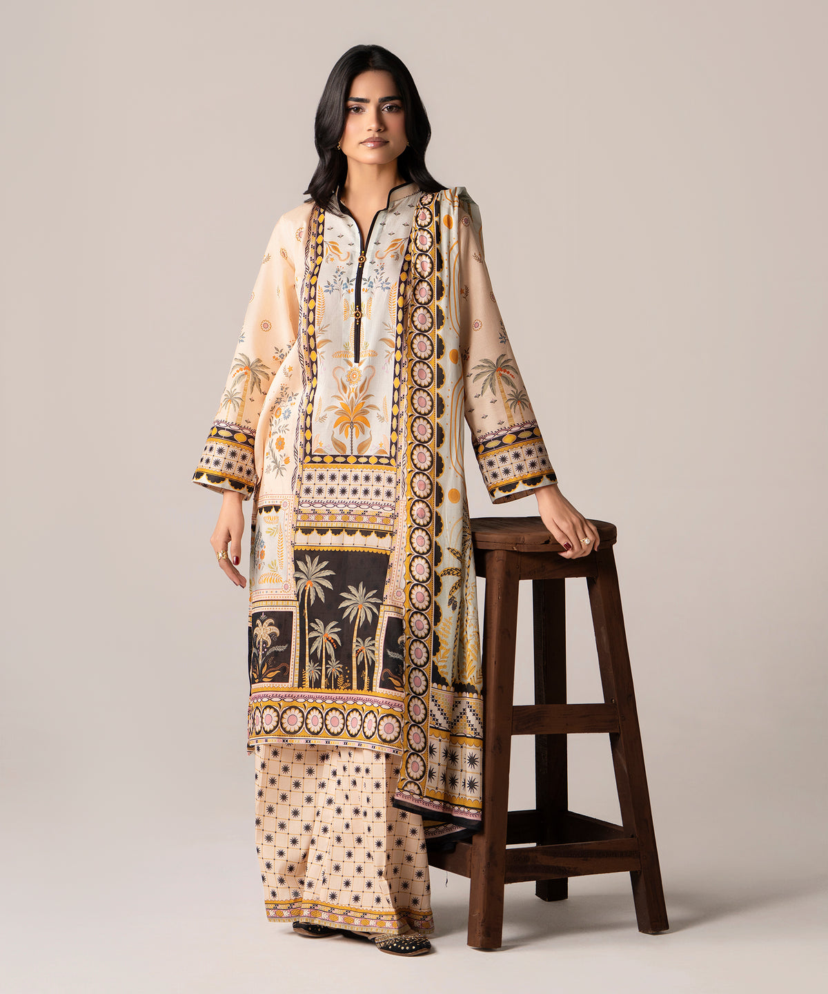 Women Printed 3 Piece Suit - DTD142