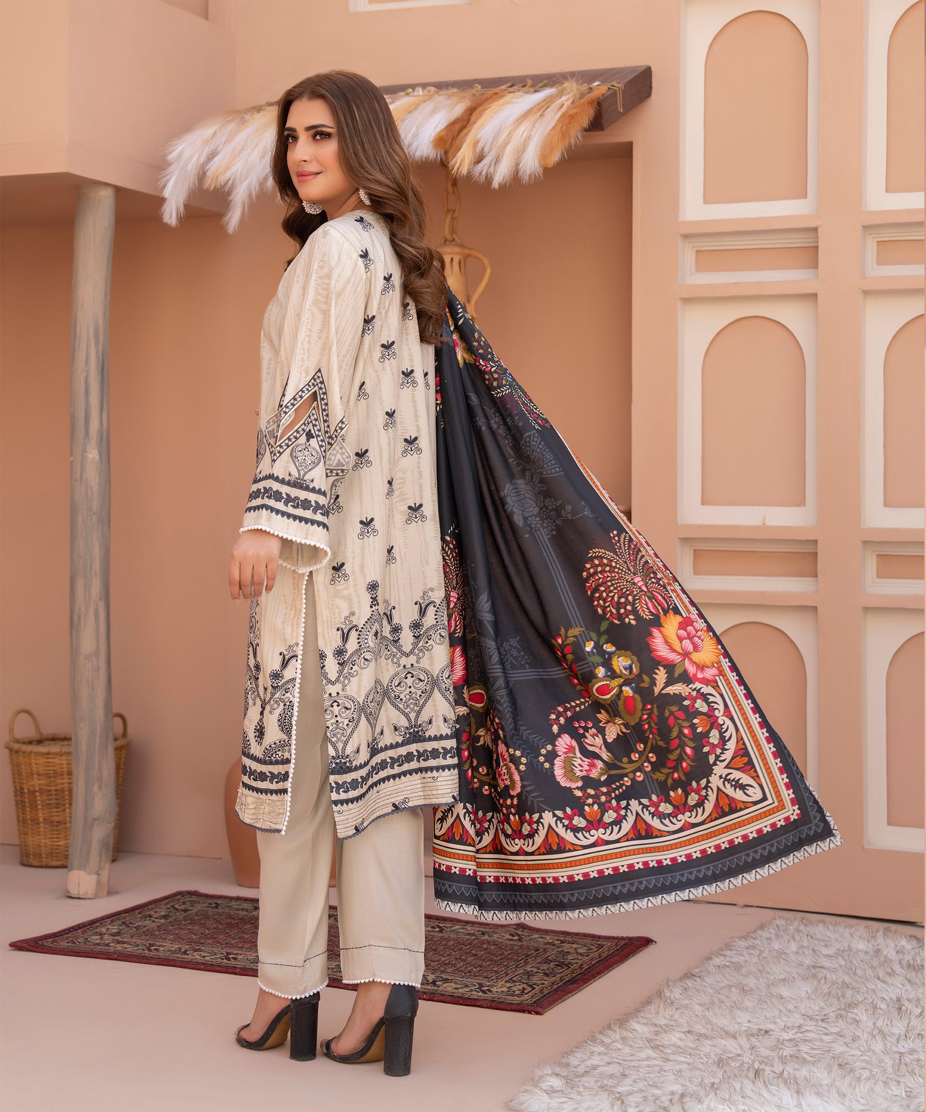 3PC Anarkali Digital Linen 134