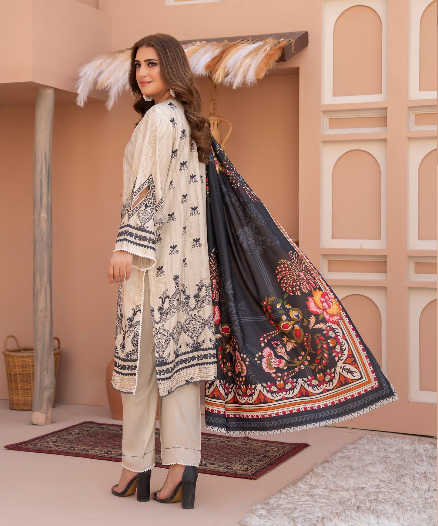 Women Printed 3 Piece Suit  - AND134