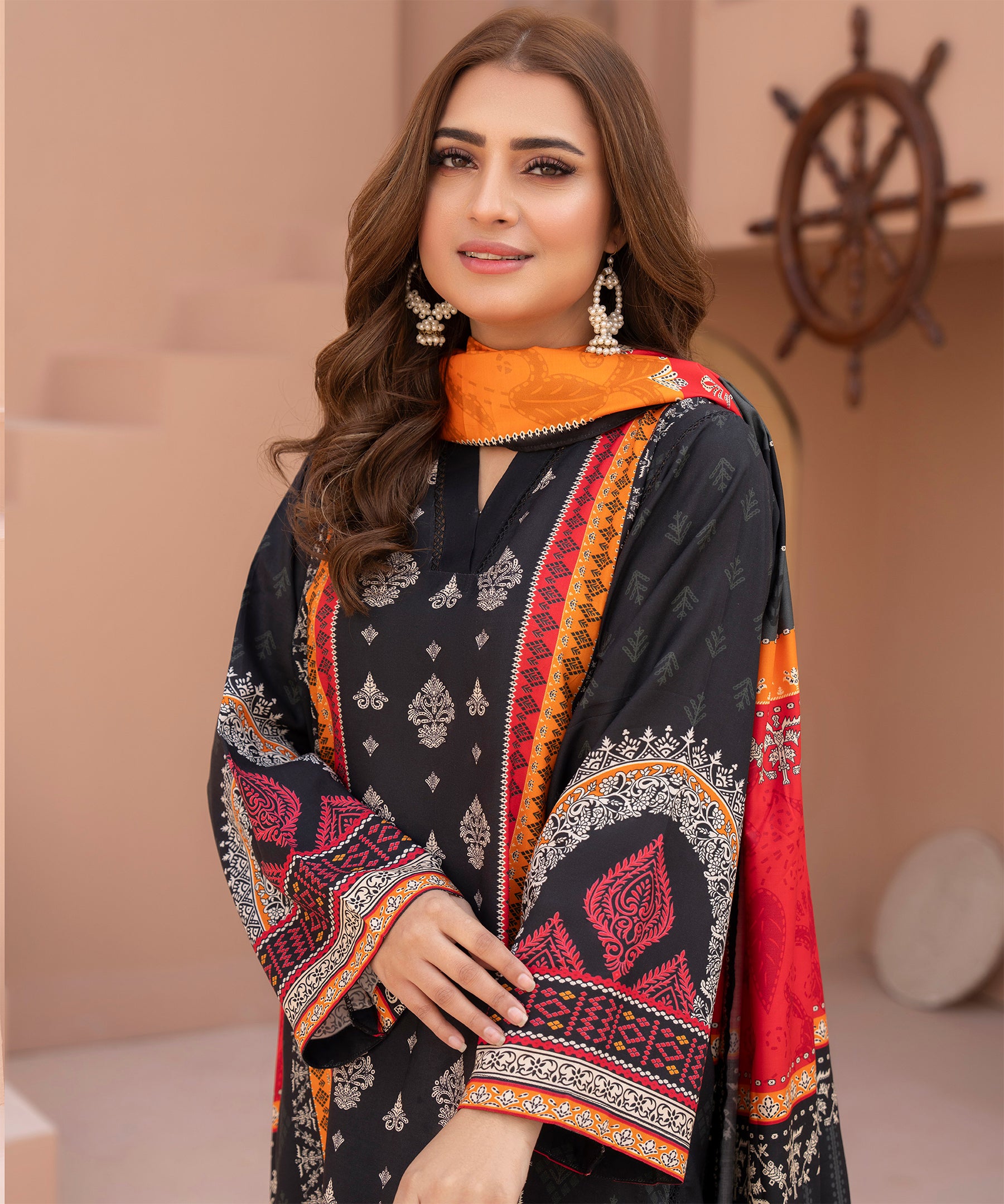3PC Anarkali Digital Linen 135