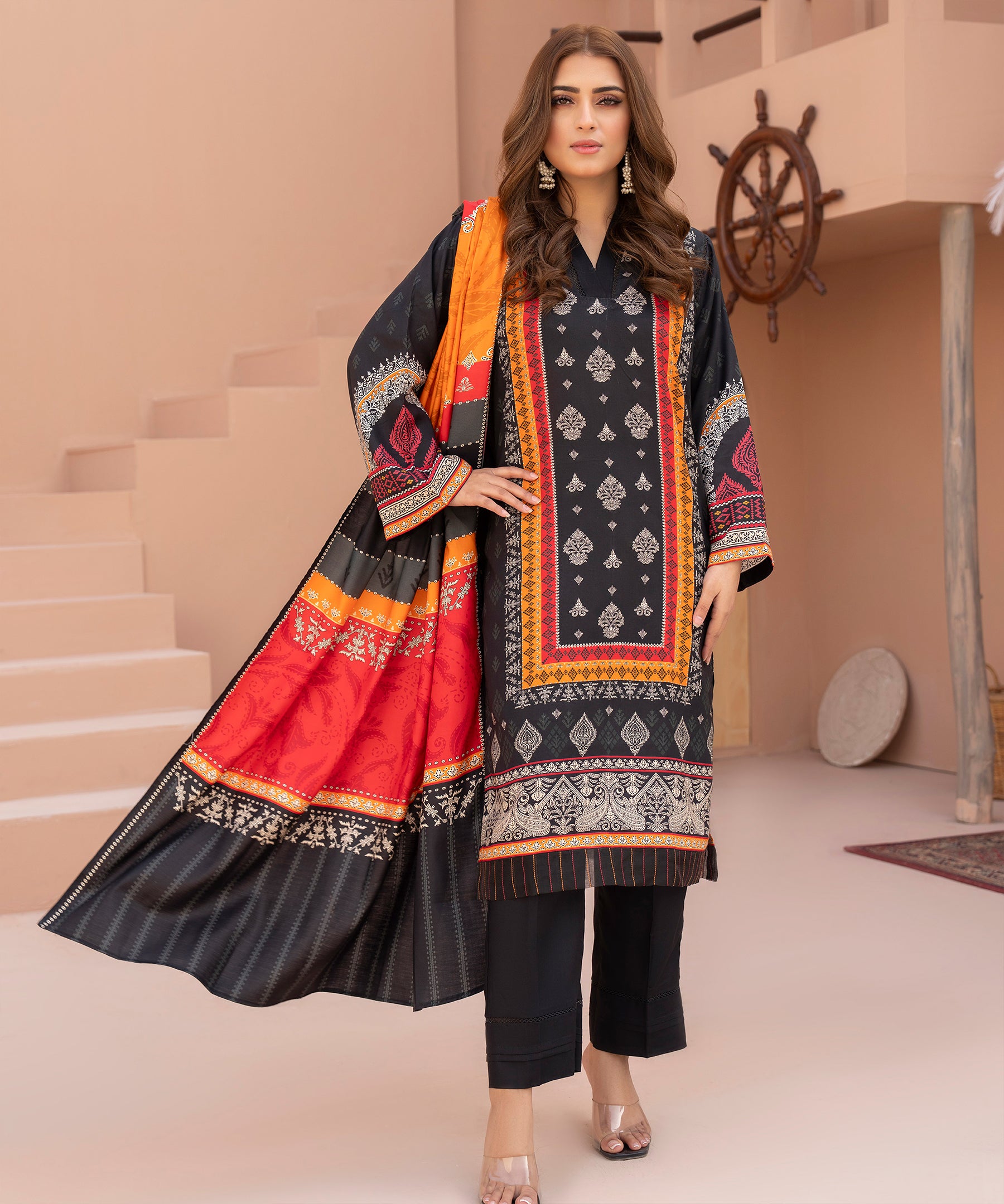 3PC Anarkali Digital Linen 135