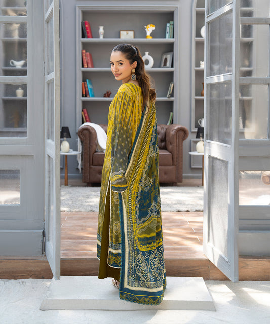 3PC Printed Textured Linen - 2003