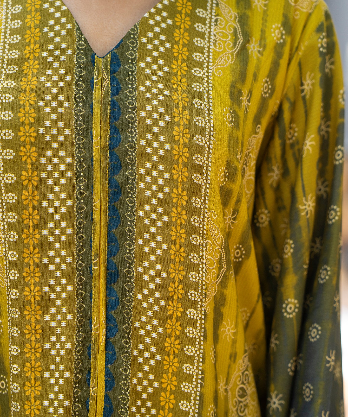 3PC Printed Textured Linen - 2003
