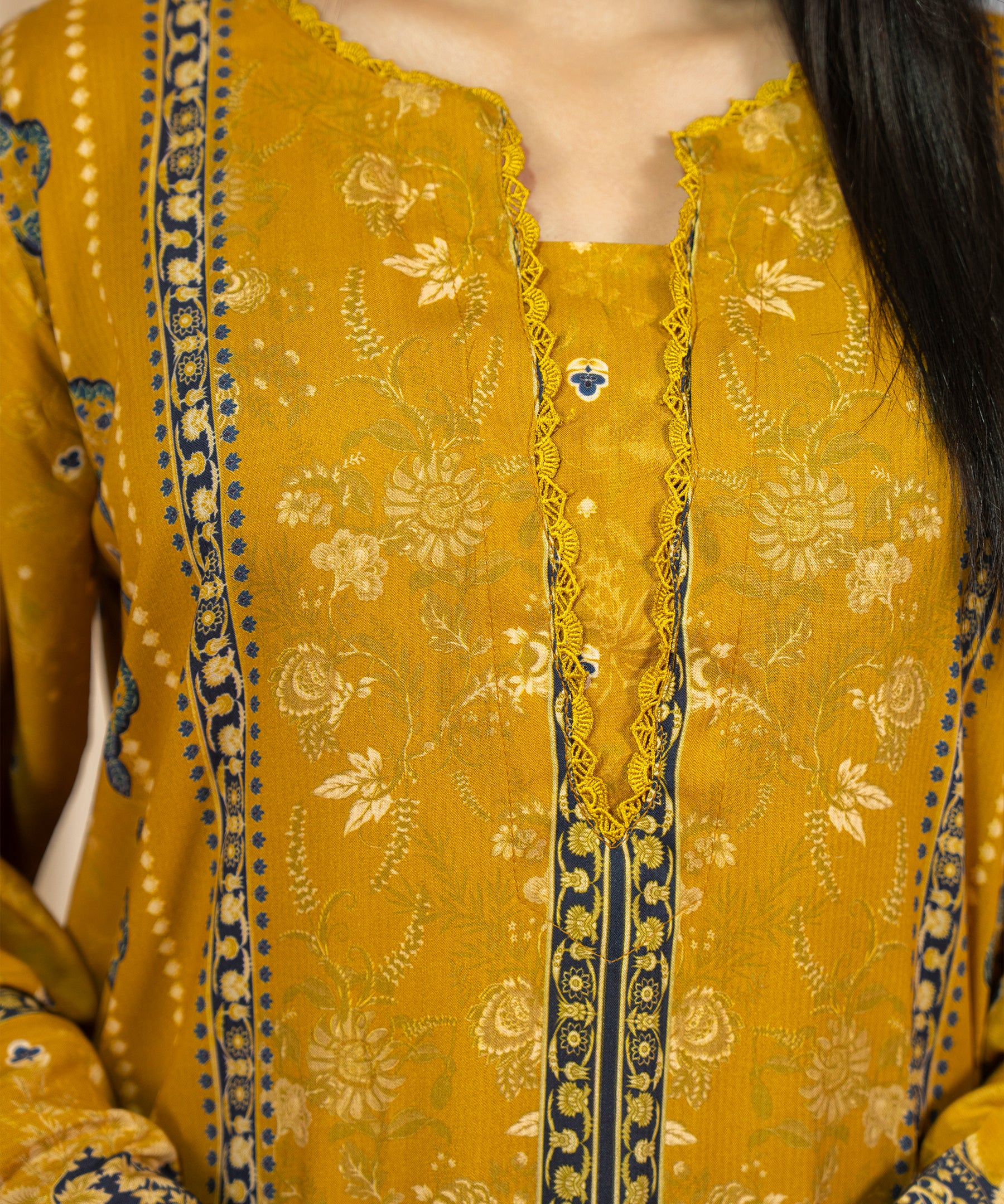 3PC Printed Textured Linen - 2005