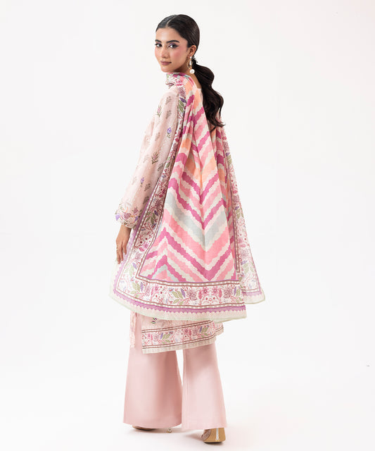 Women Printed Embroidered 3 Piece Suit - UDE204