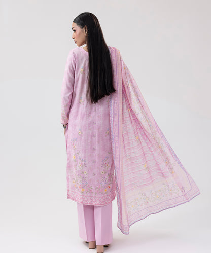 Women Printed Embroidered 3 Piece Suit - UDE209