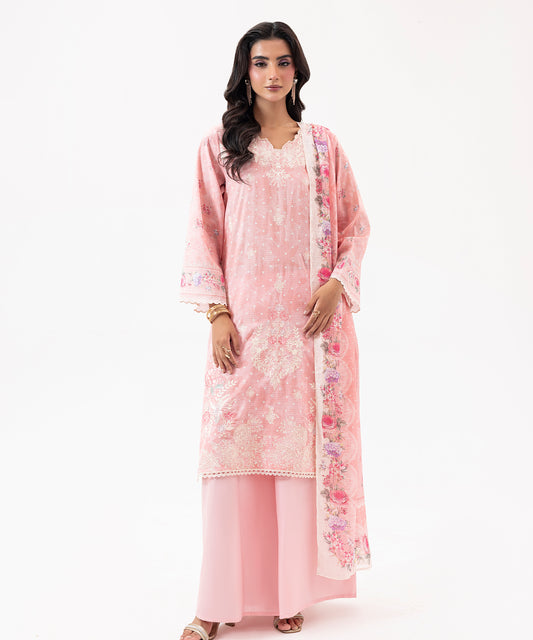 Women Printed Embroidered 3 Piece Suit - UDE210