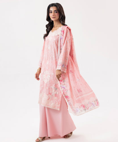 Women Printed Embroidered 3 Piece Suit - UDE210