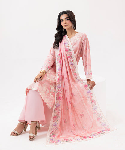 Women Printed Embroidered 3 Piece Suit - UDE210