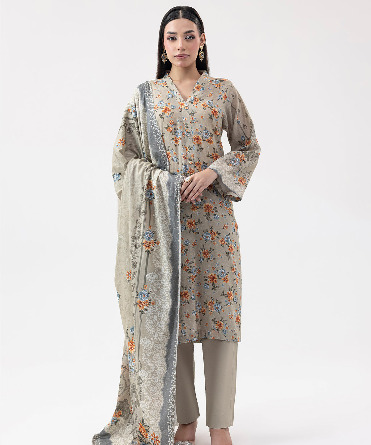 Women Printed 3 Piece Suit  - CD2213