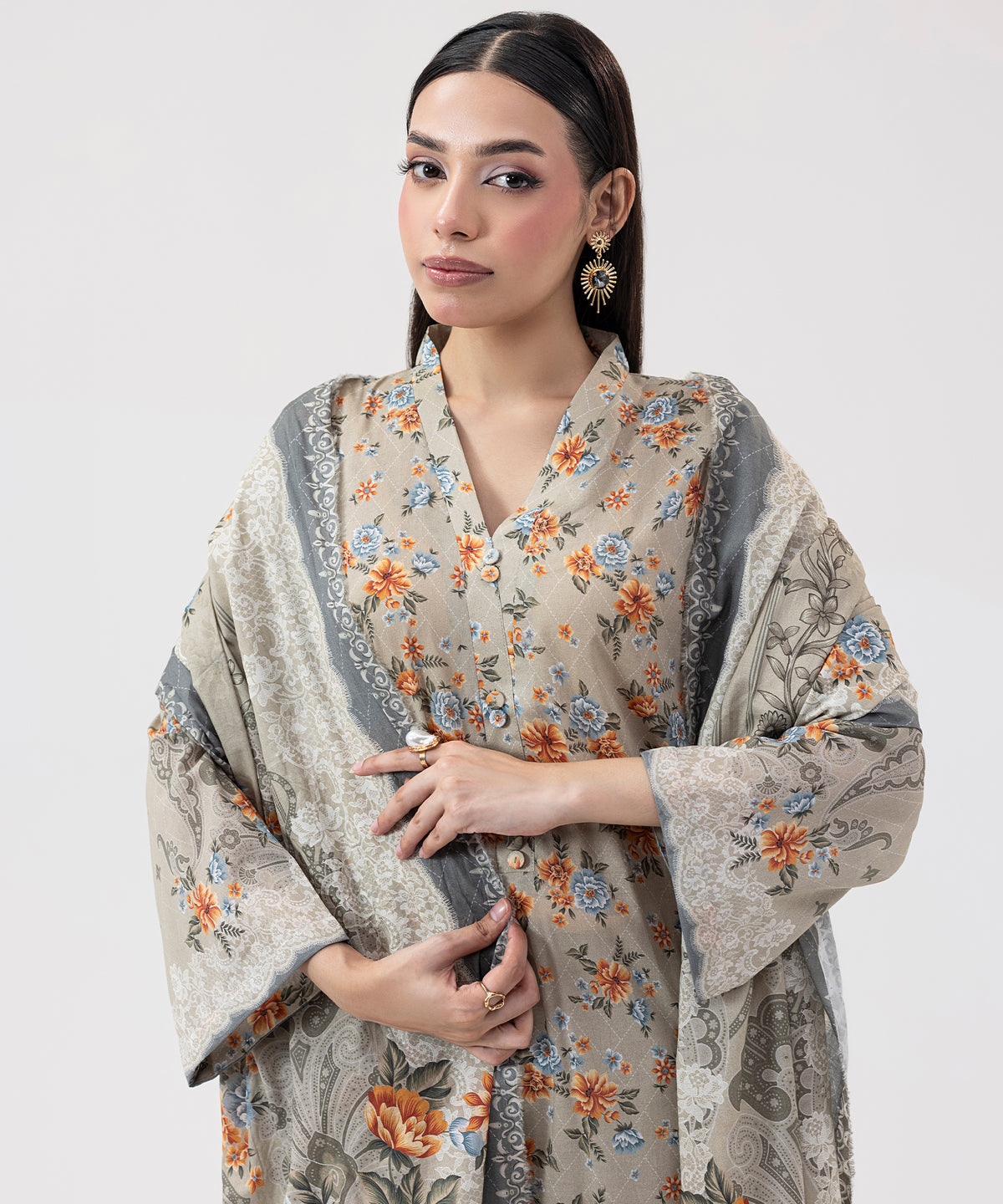 Women Printed 3 Piece Suit  - CD2213