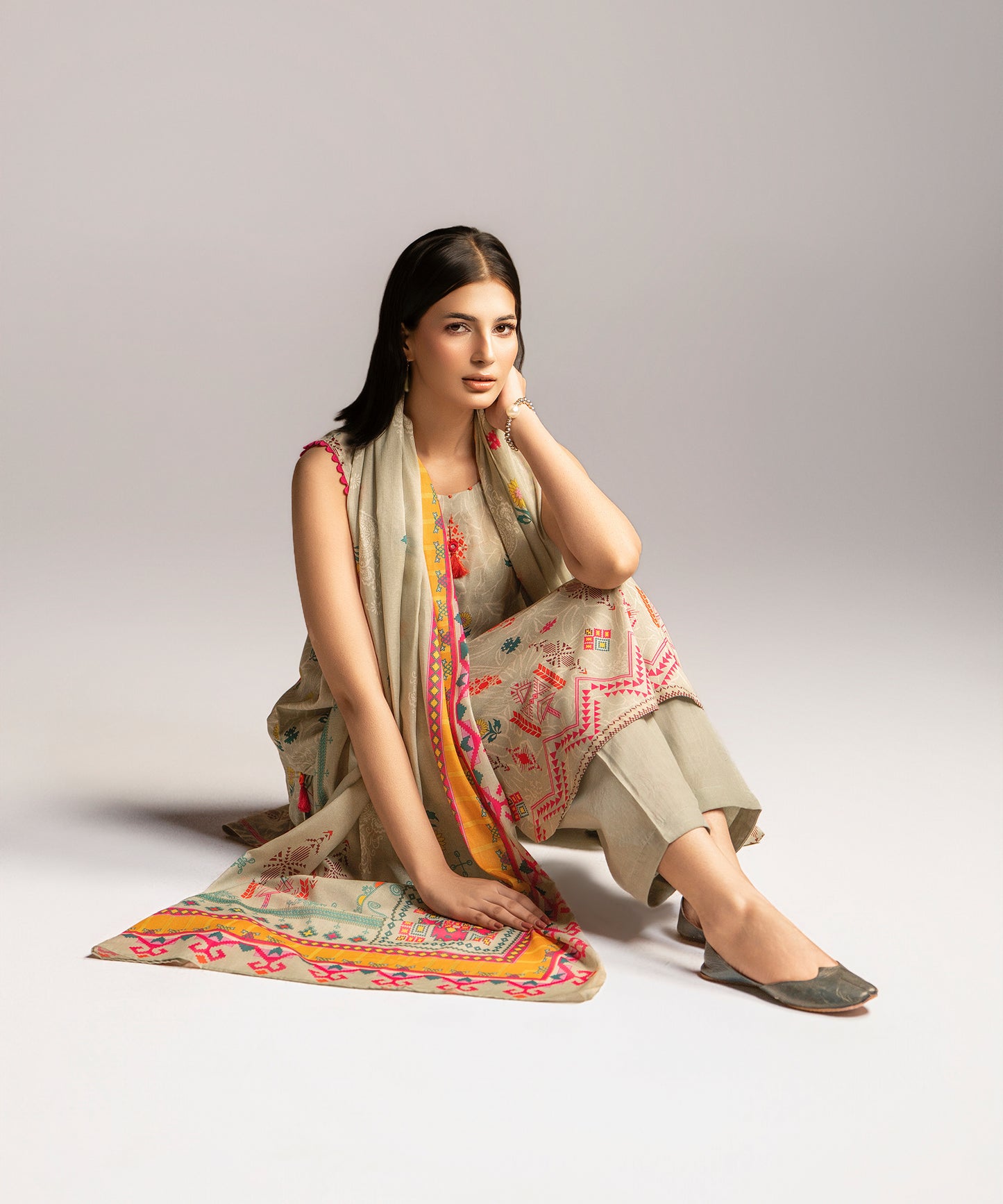 Women Printed 3 Piece Suit - CD2236