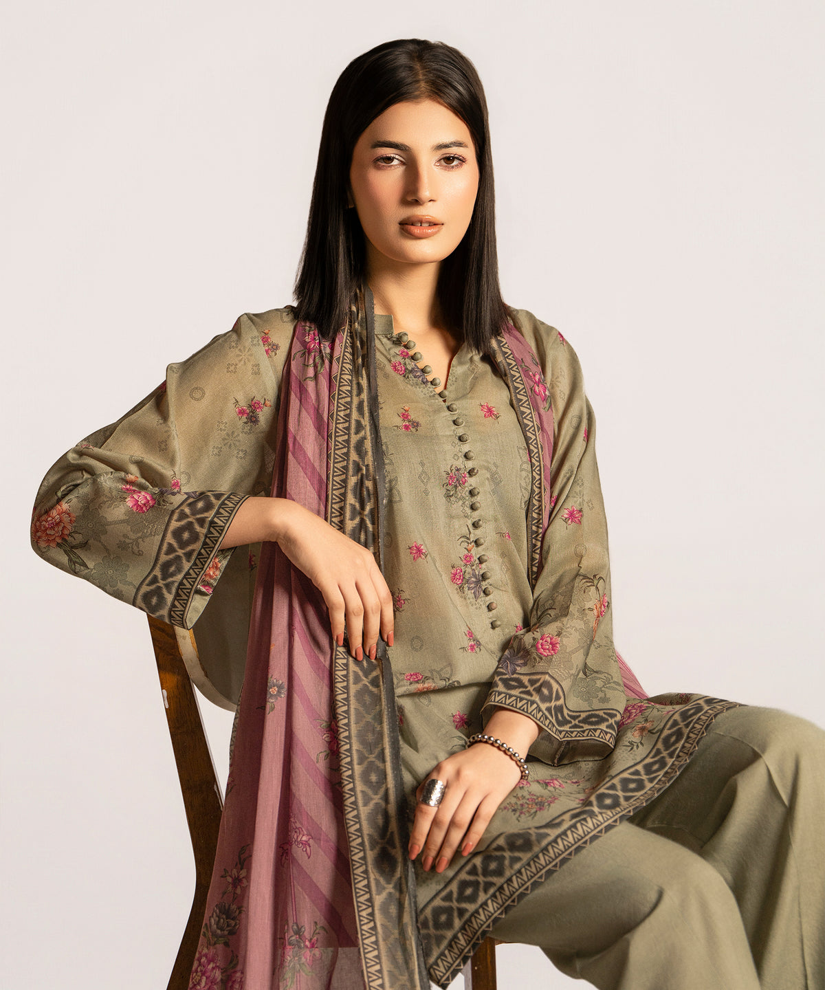 Women Printed 3 Piece Suit - CD2238