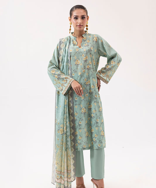 Women Printed 3 Piece Suit  - SDL063
