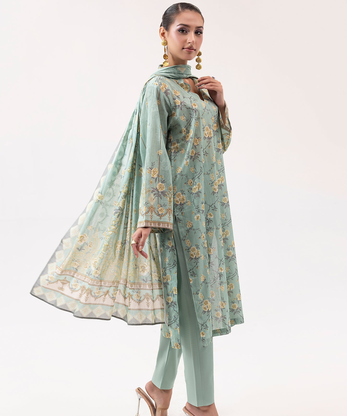 Women Printed 3 Piece Suit  - SDL063