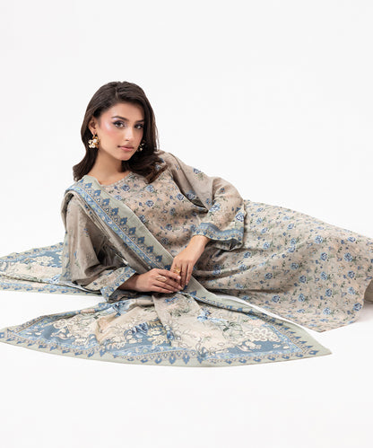 Women Printed 3 Piece Suit  - SDL064