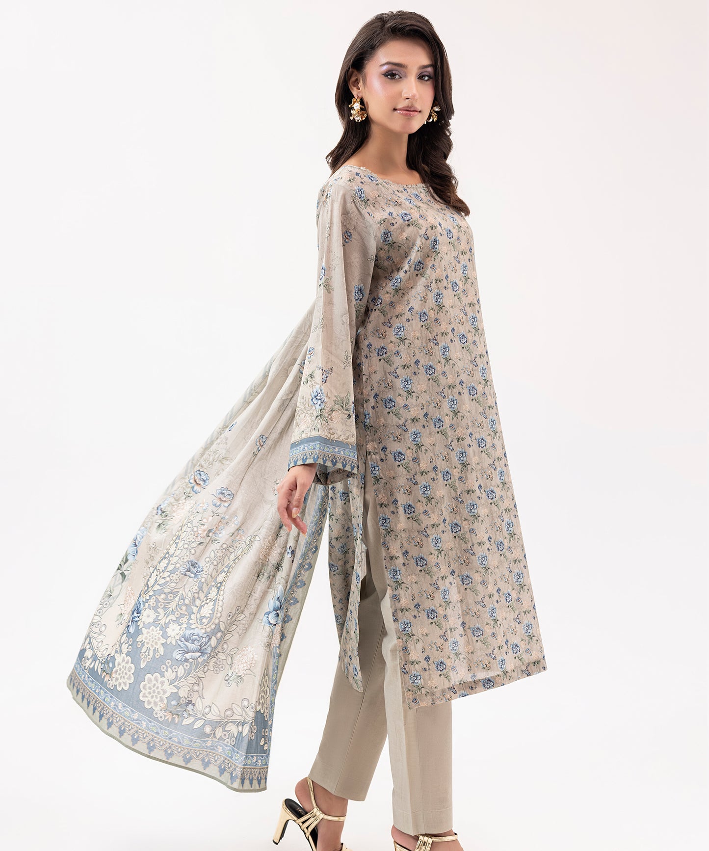 Women Printed 3 Piece Suit  - SDL064