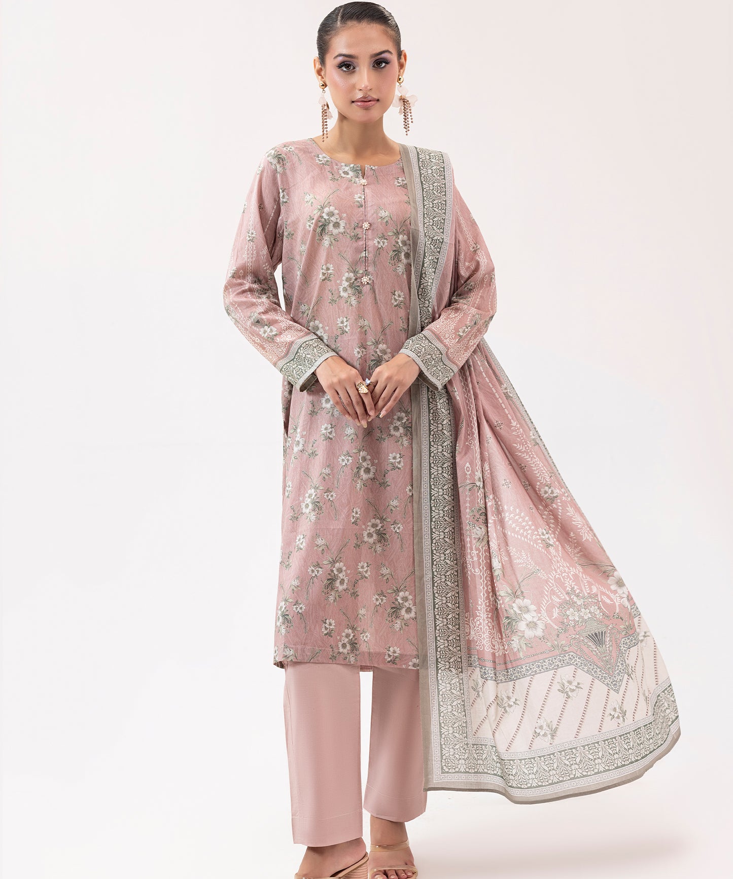 Women Printed 3 Piece Suit  - SDL066