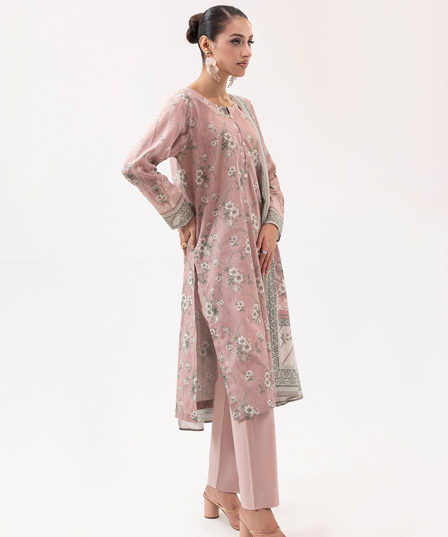 Women Printed 3 Piece Suit  - SDL066