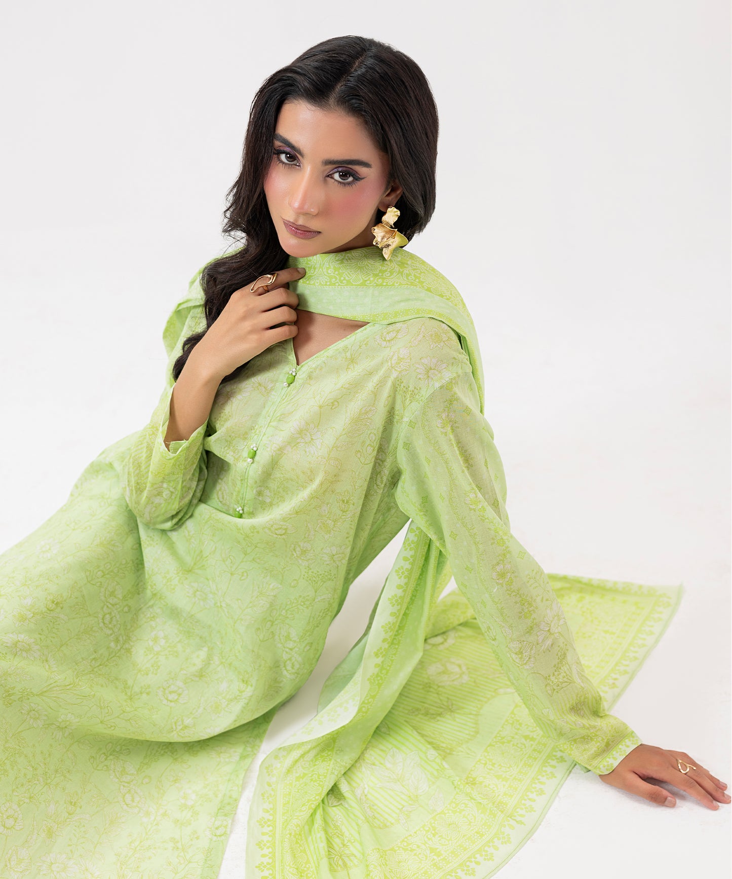 Women Printed 3 Piece Suit  - SDL070