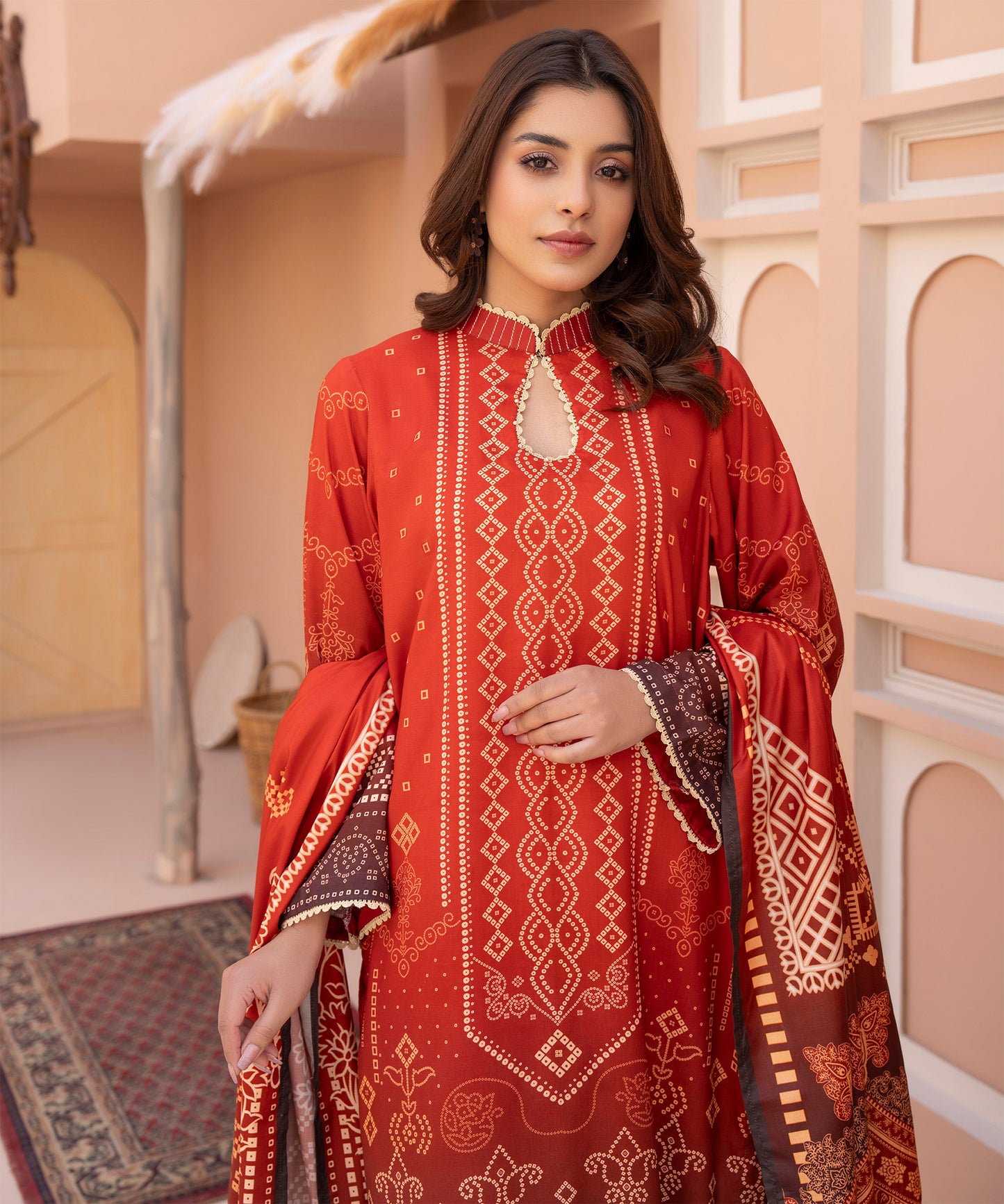Women Printed 3 Piece Suit  - AND136
