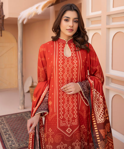 Women Printed 3 Piece Suit  - AND136