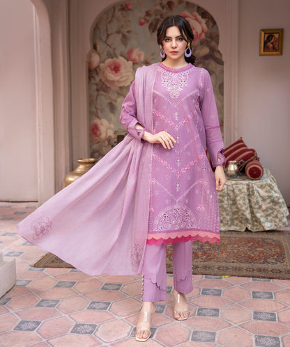 Women Solid Embroidered 3 Piece Suit - UDE232