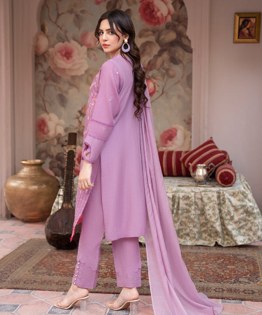 Women Solid Embroidered 3 Piece Suit - UDE232