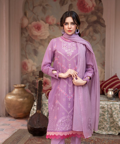 Women Solid Embroidered 3 Piece Suit - UDE232