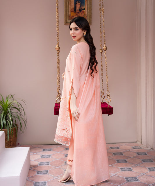 Women Solid Embroidered 3 Piece Suit - UDE233