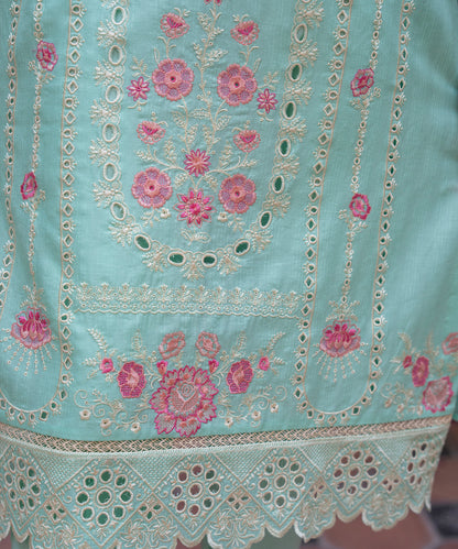 Women Solid Embroidered 3 Piece Suit - UDE234