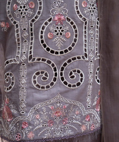 Women Solid Embroidered 3 Piece Suit - UDE236