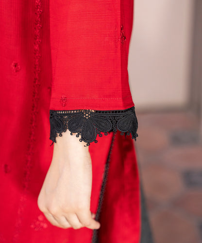 Women Solid Embroidered 3 Piece Suit - UDE239
