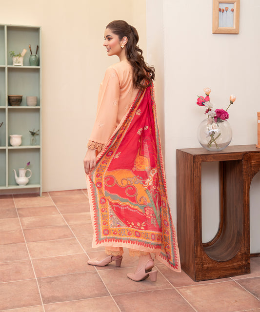 Women Solid Embroidered 3 Piece Suit - UDE247