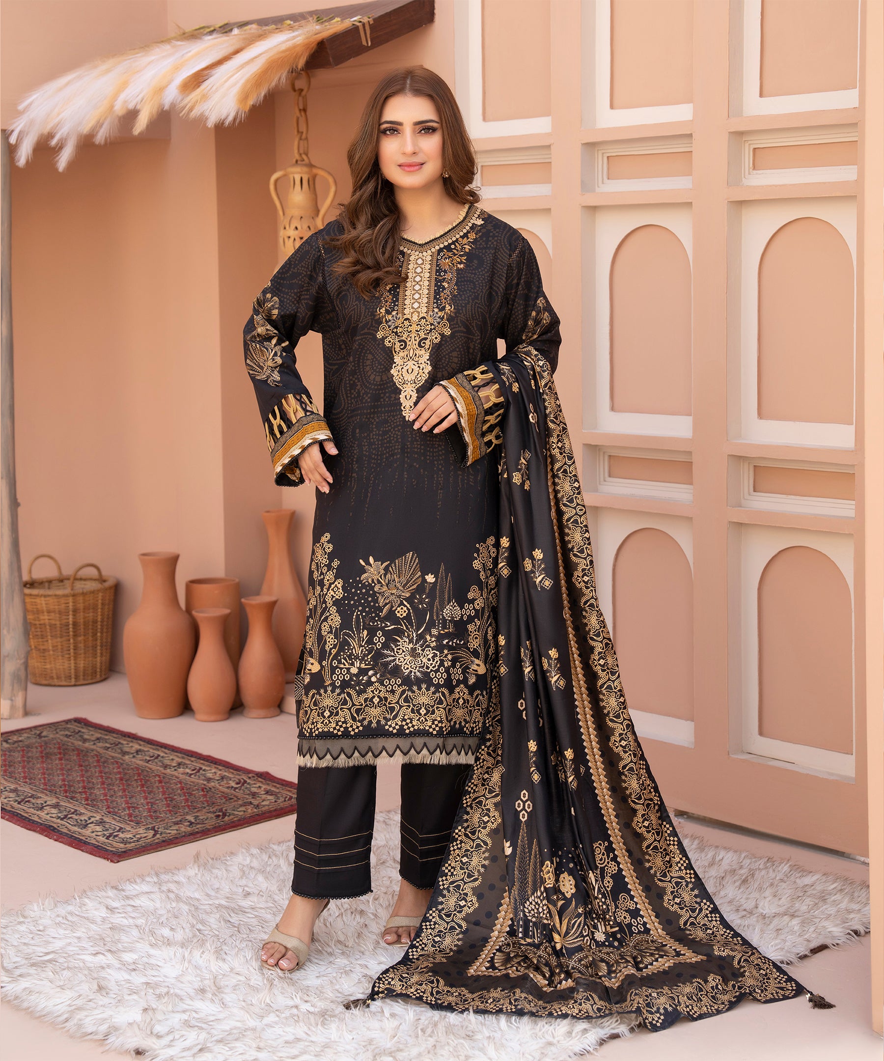3PC Anarkali Digital Linen  137