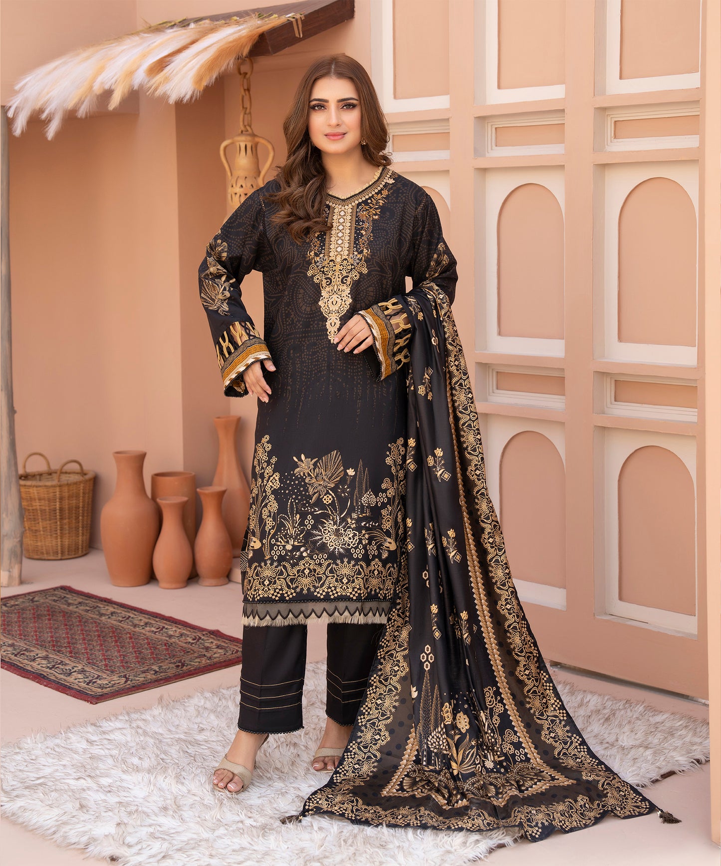 3PC Anarkali Digital Linen  137