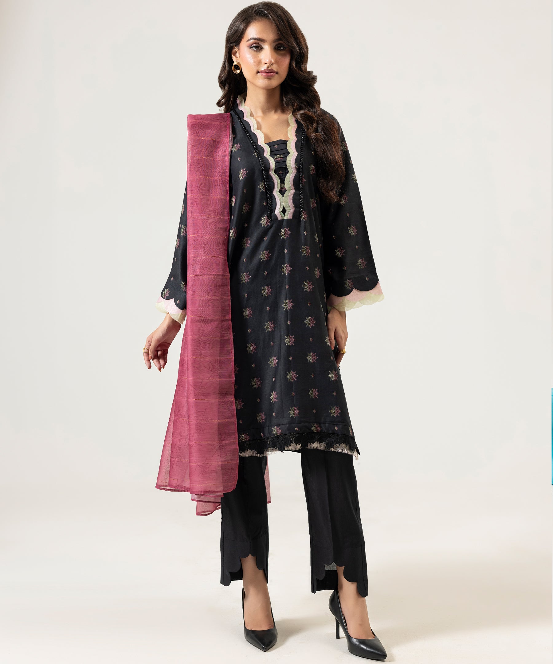 3PC Jacquard Lawn 2500