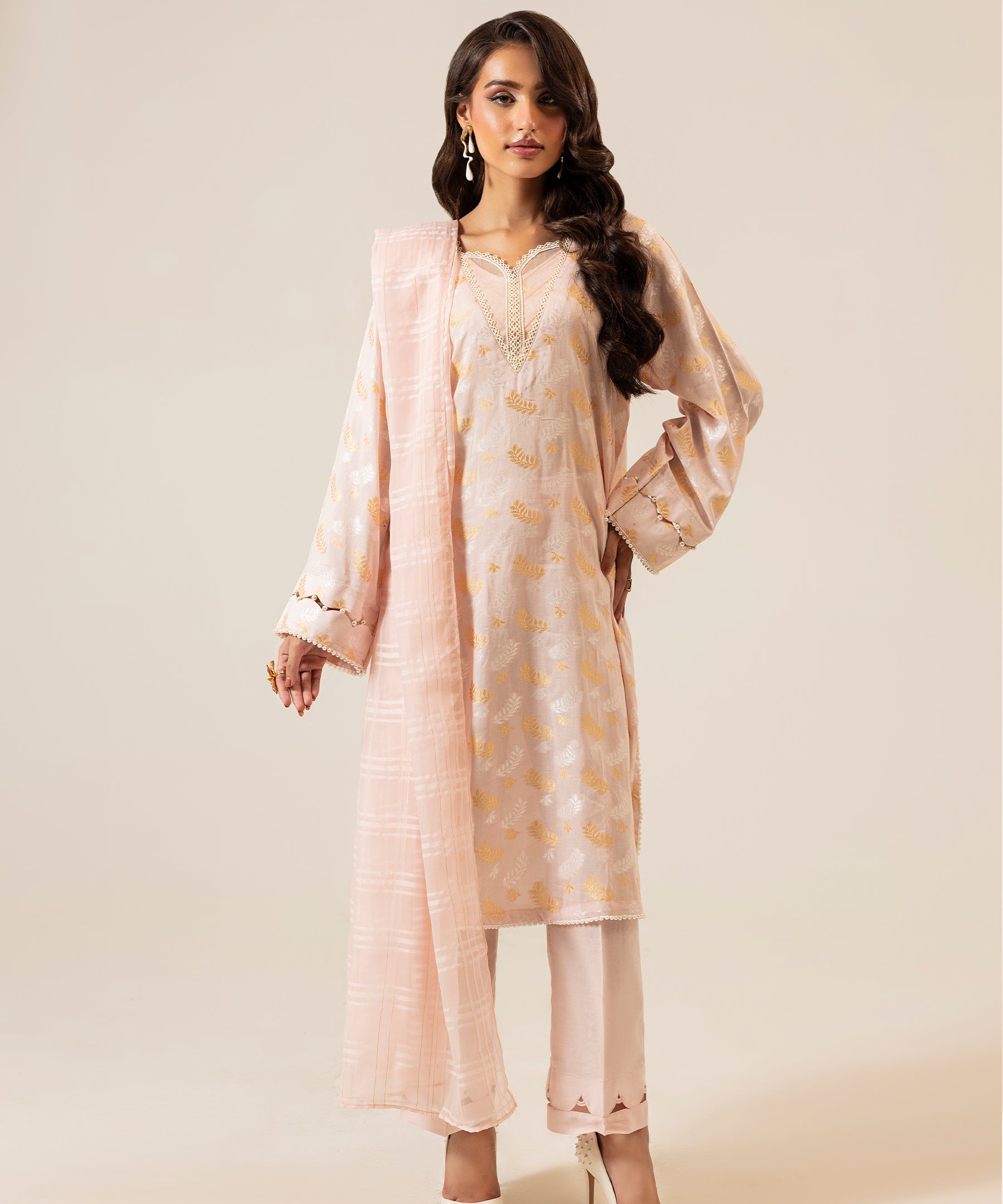 3PC Jacquard Lawn 2502