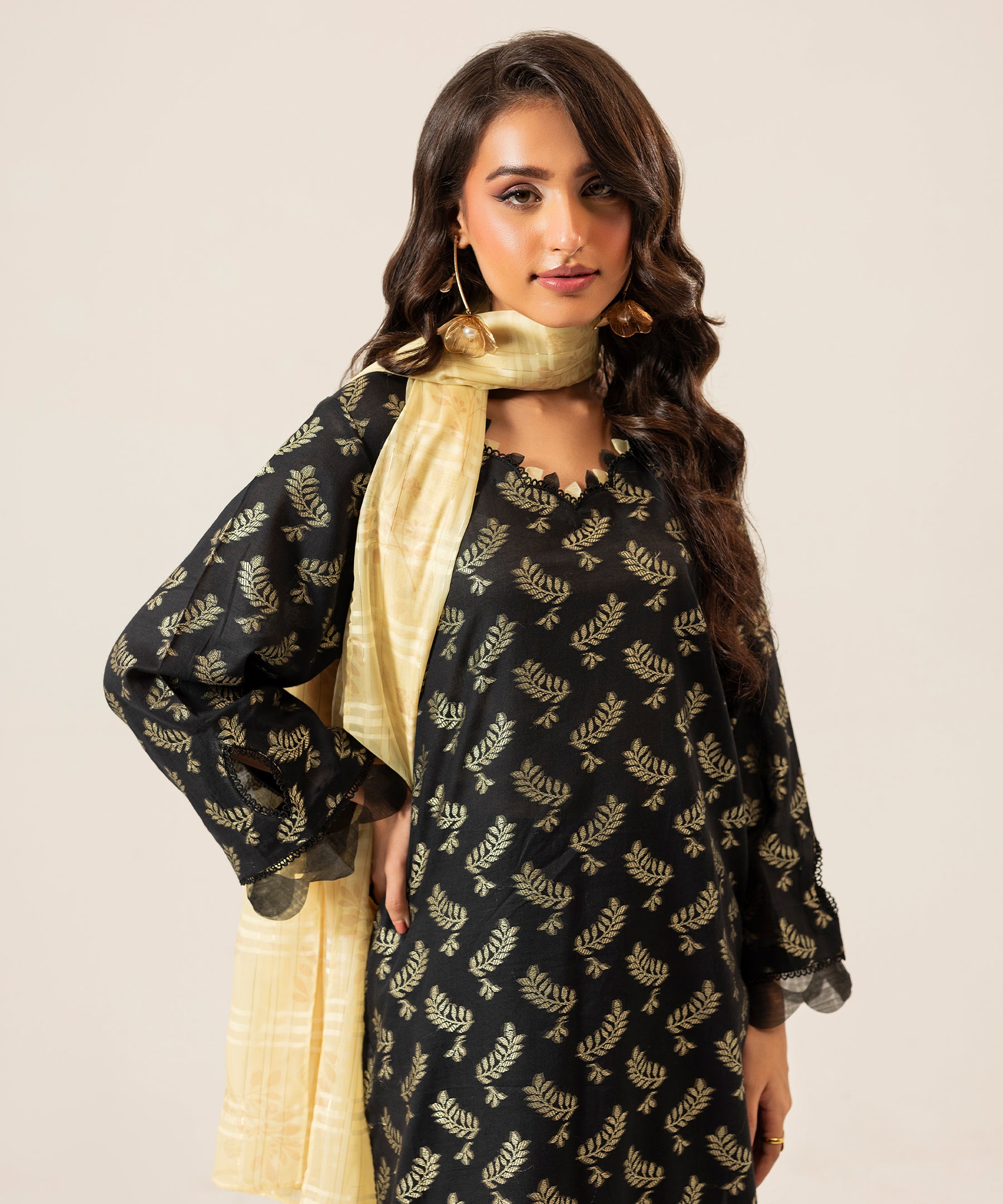 3PC Jacquard Lawn 2503