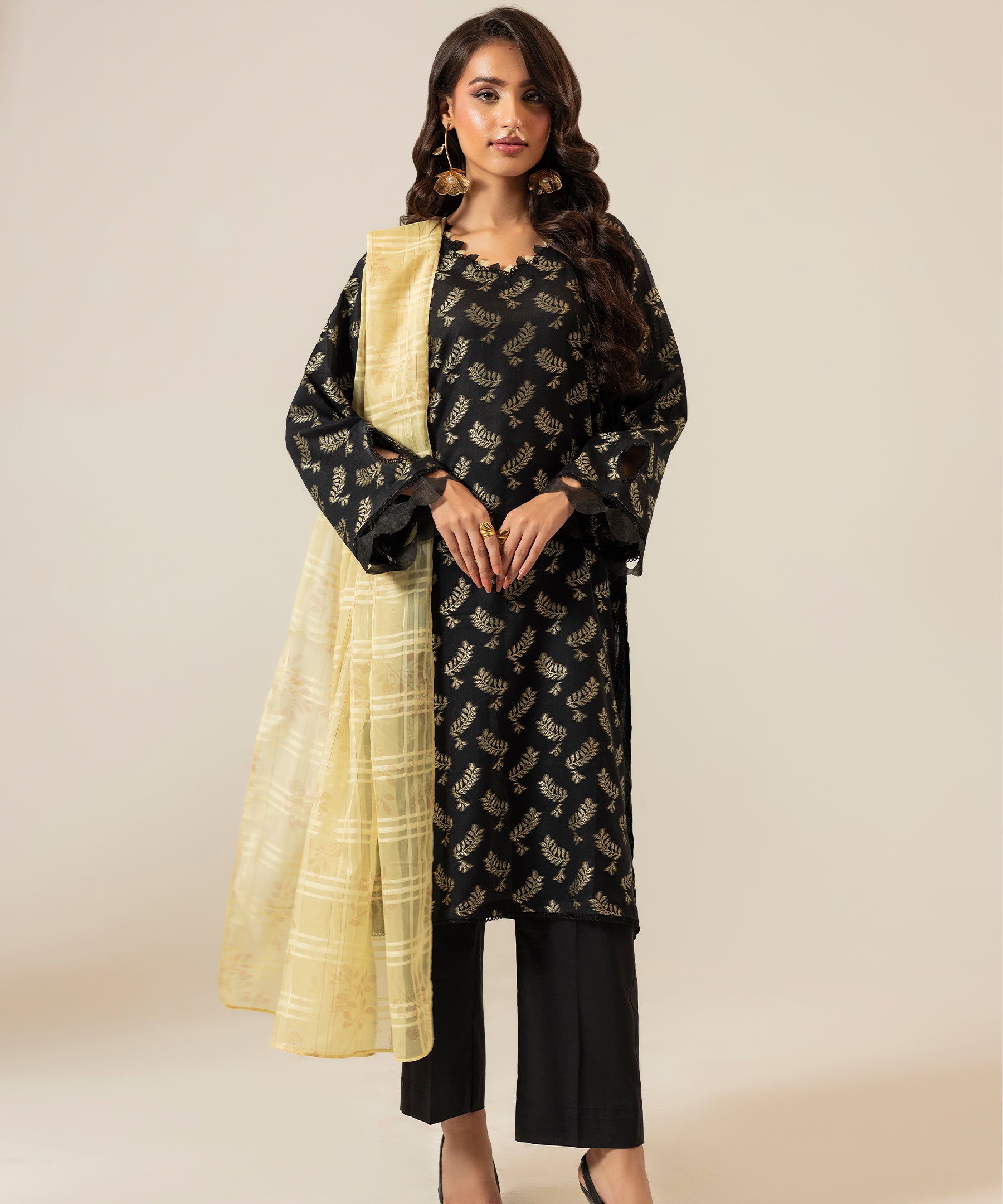 3PC Jacquard Lawn 2503
