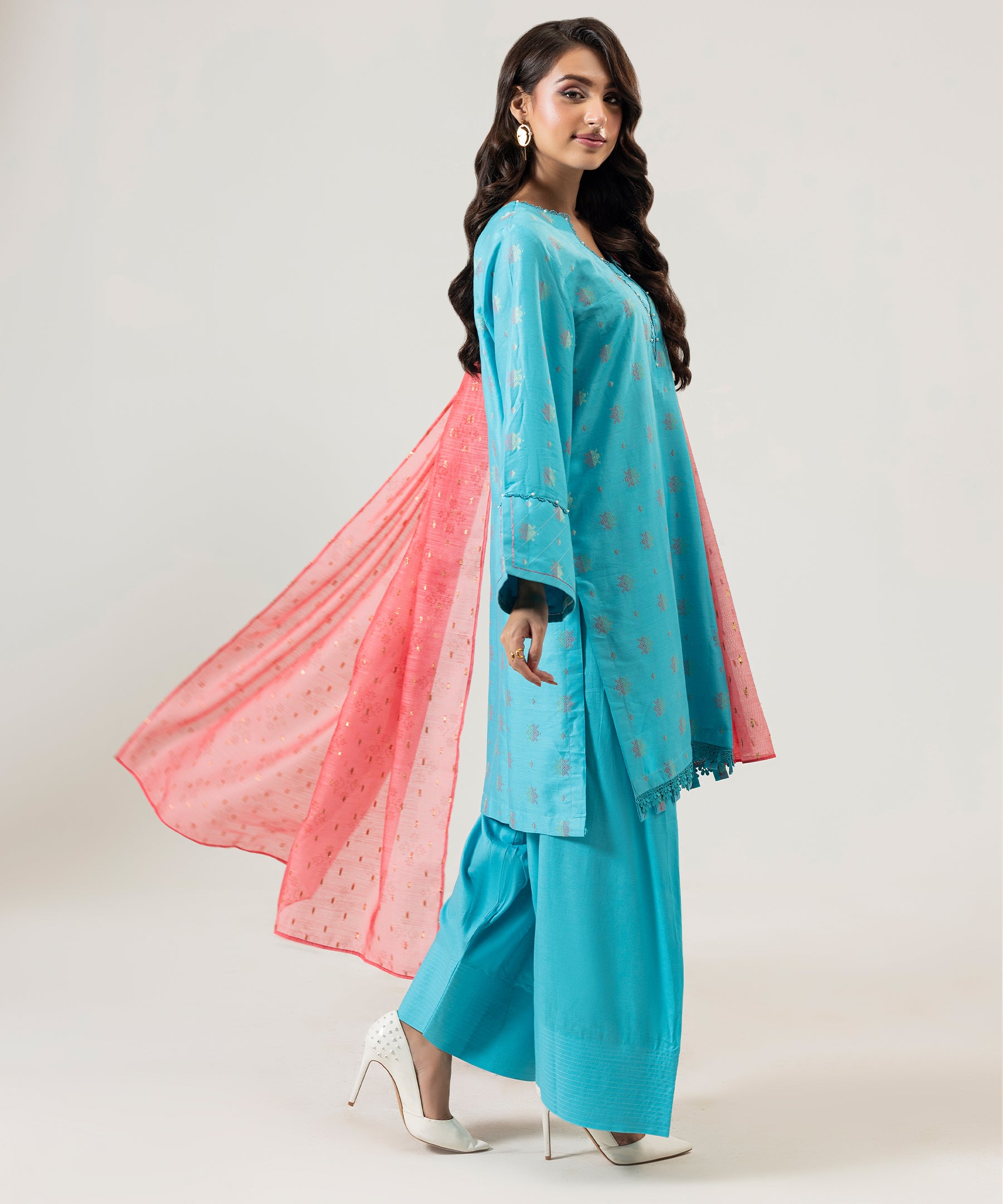 3PC Jacquard Lawn 2504
