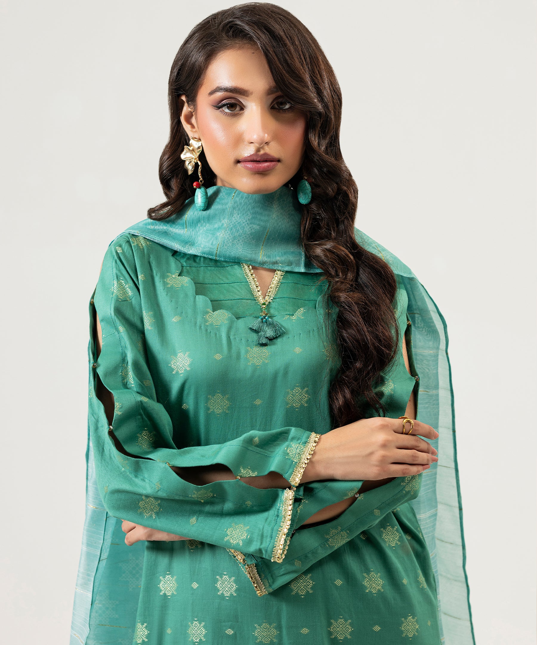 3PC Jacquard Lawn 2506