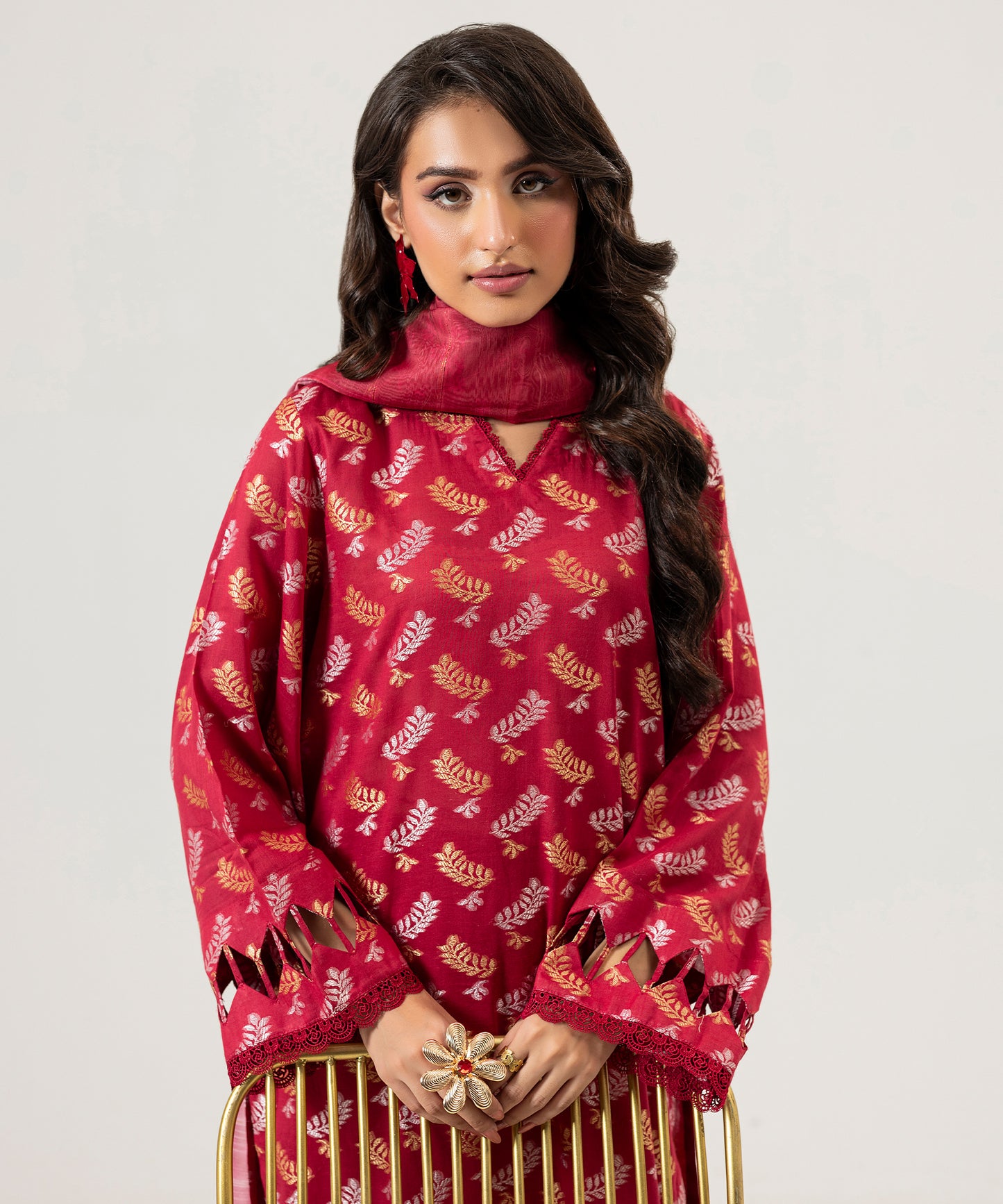 Women Jacquard 3 Piece Suit - JQ2509