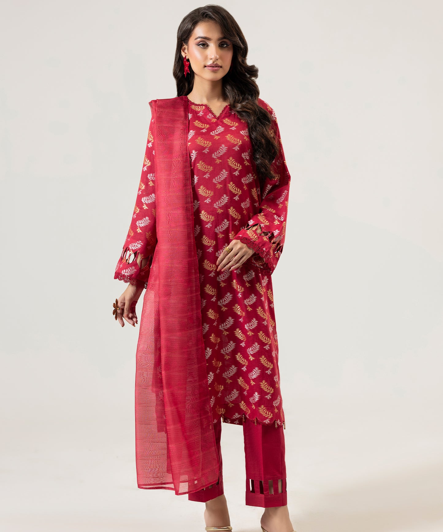 Women Jacquard 3 Piece Suit - JQ2509