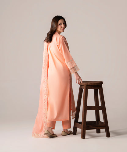 Women Solid Embroidered 3 Piece Suit - UDE255