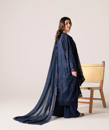 Women Solid Embroidered 3 Piece Suit - UDE257
