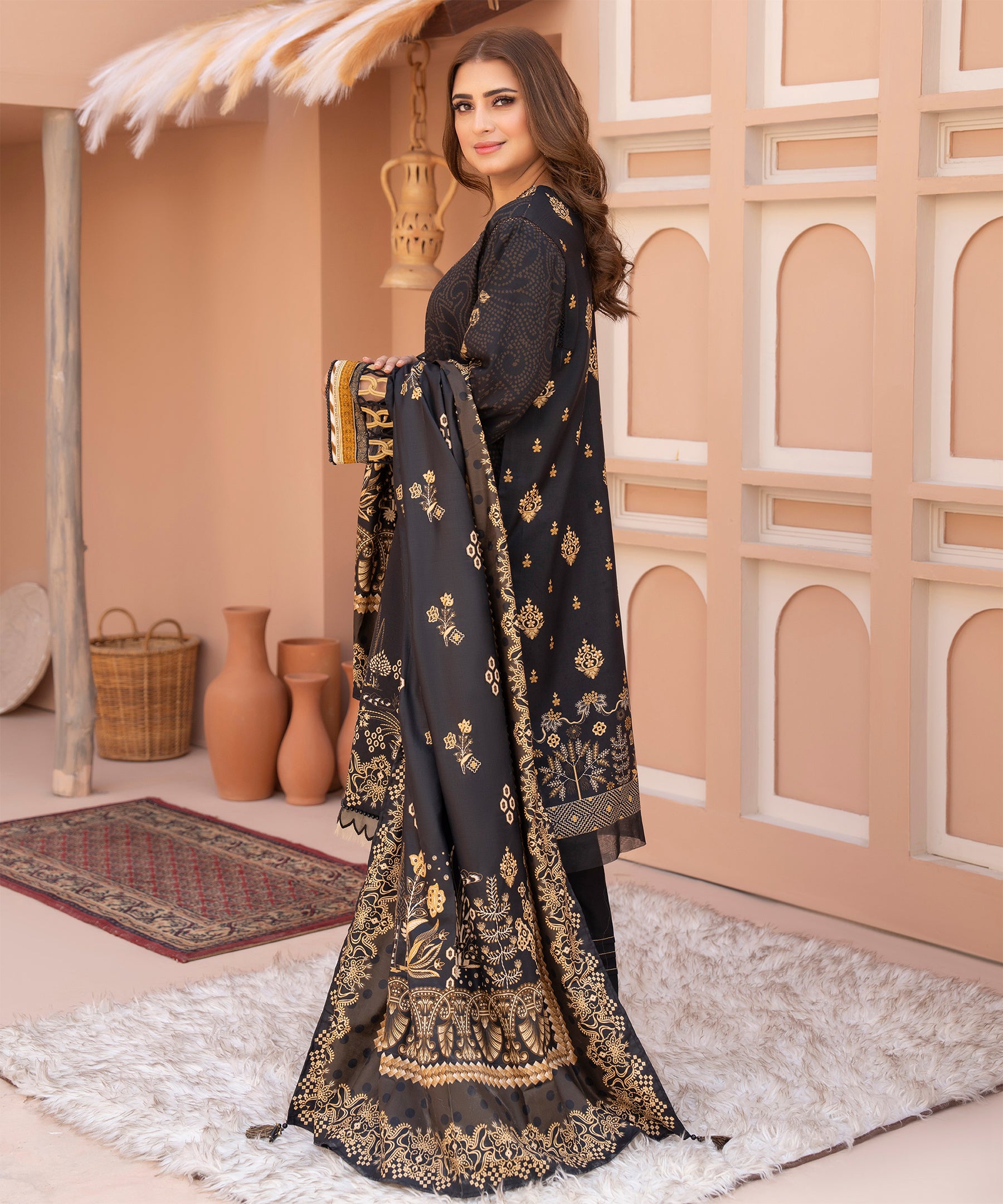 3PC Anarkali Digital Linen  137